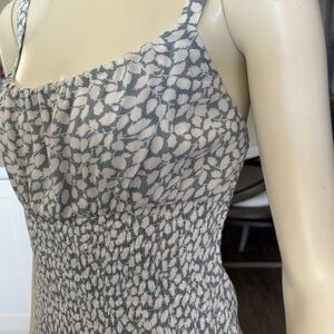 Abercrombie & Fitch White and Blue Textured Dress .